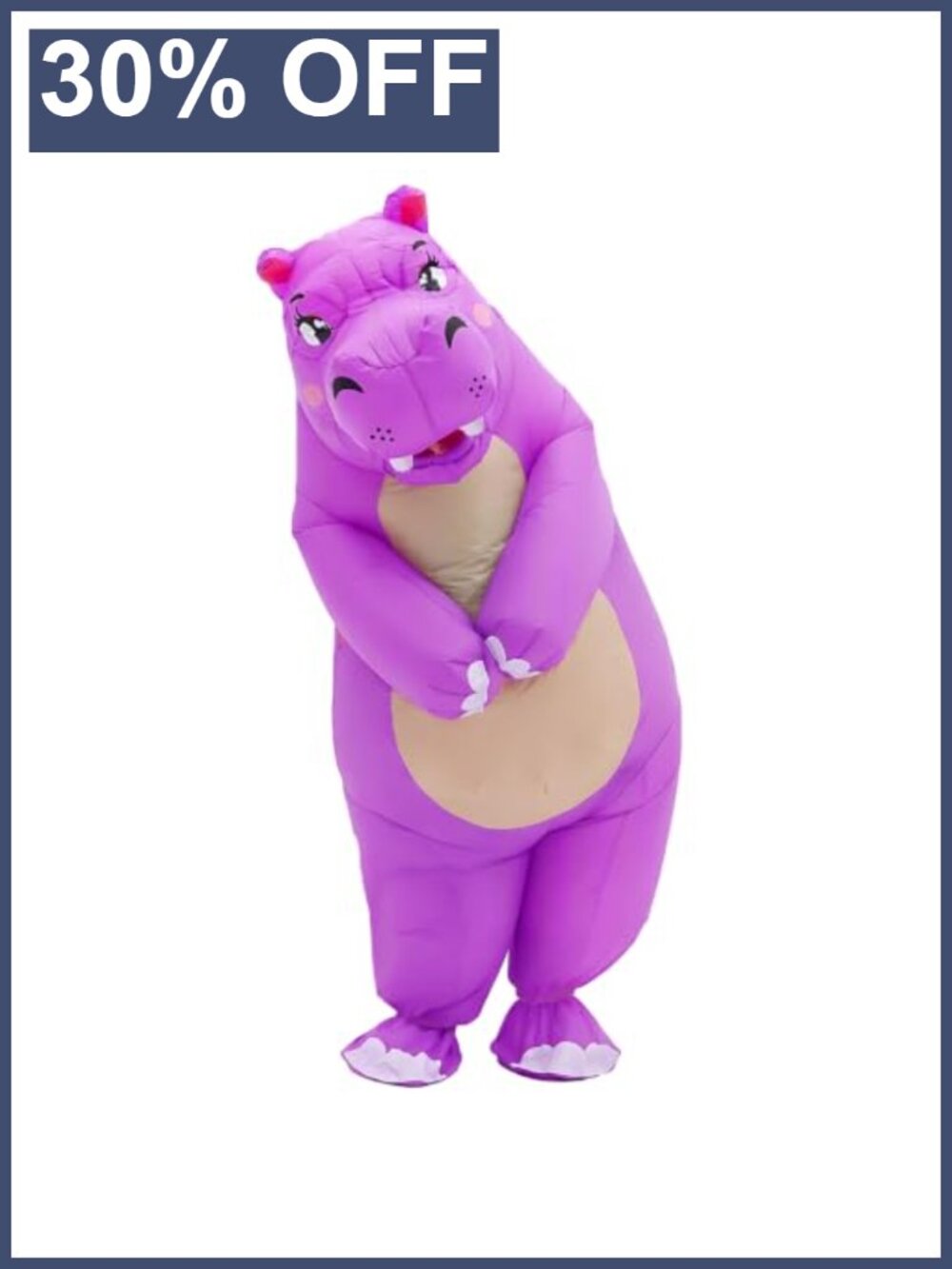 Adult Inflatable Hippo Costume Full Body Polyester Blow Up Suit Halloween Party